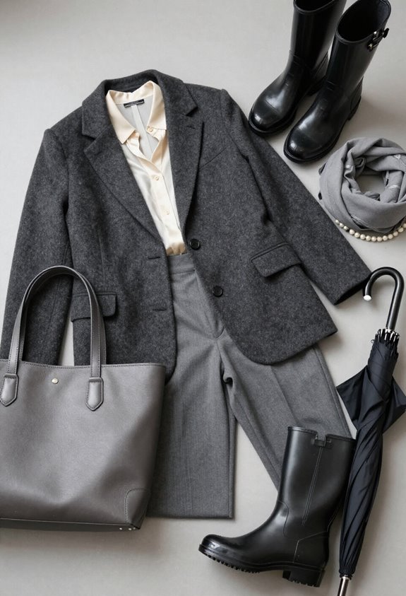 elegant gray waterproof ensemble
