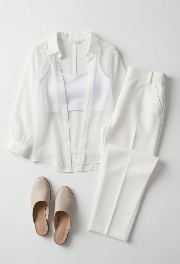 elegant layered white outfit