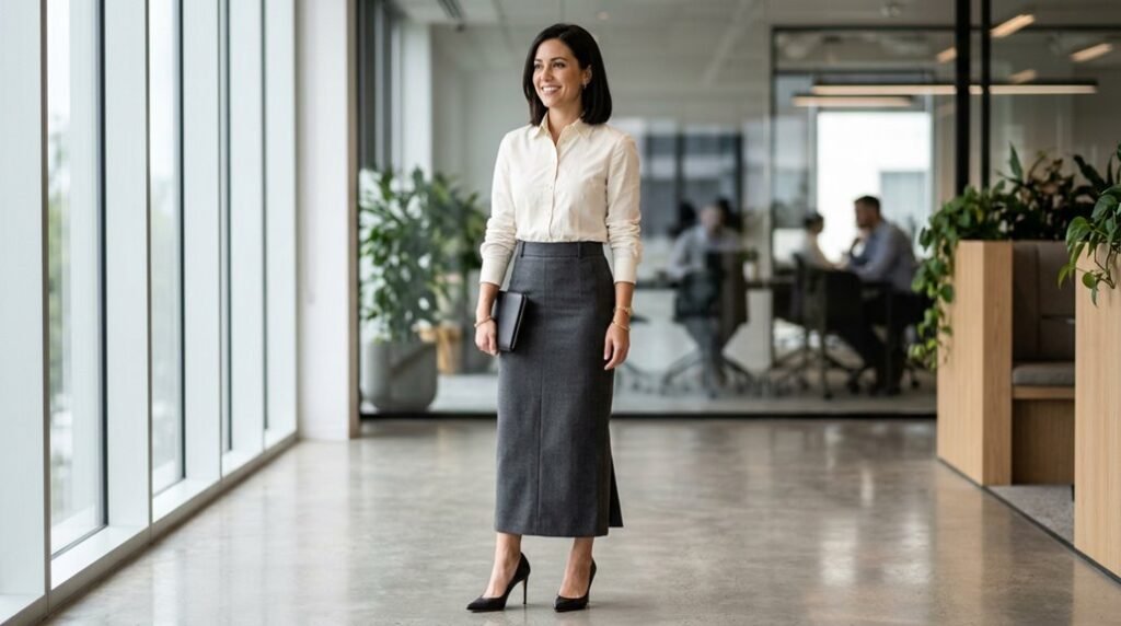 elegant office attire choice