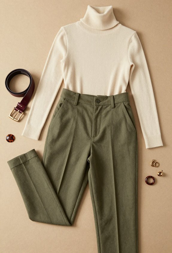 elegant olive green ensemble