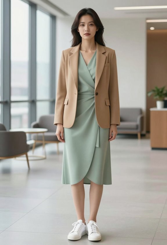 elegant professional wrap dress