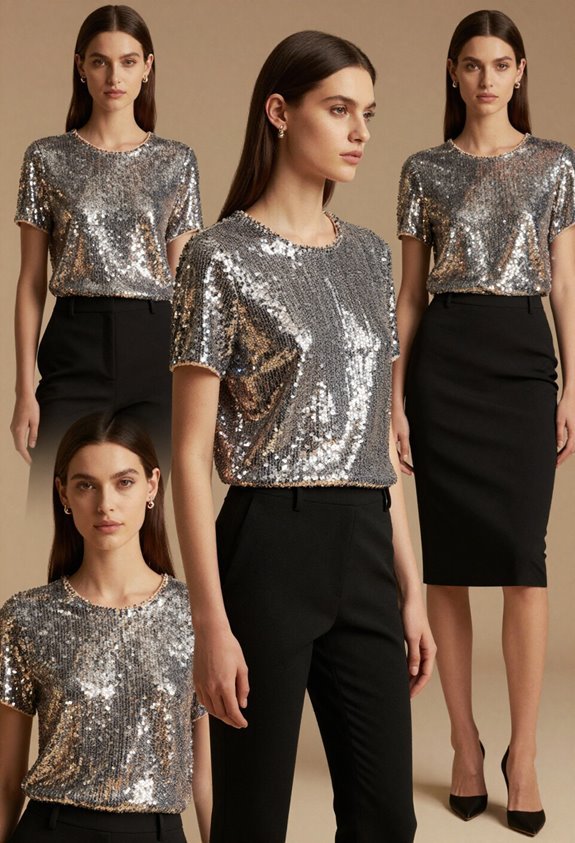 elegant sequin office attire
