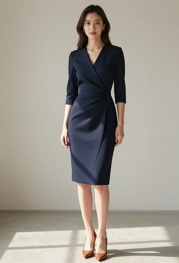 elegant wrap dress professionalism