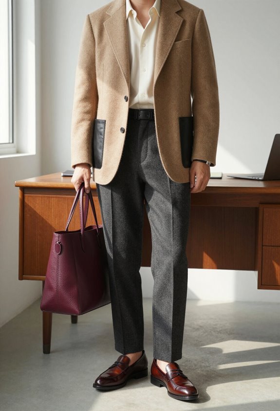 elevate workwear with leather
