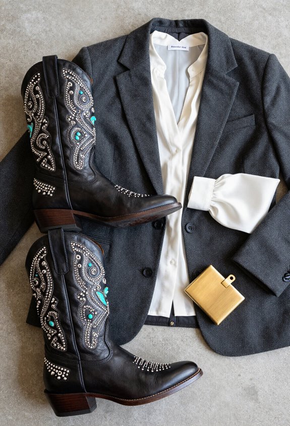 embellished boots minimalist style