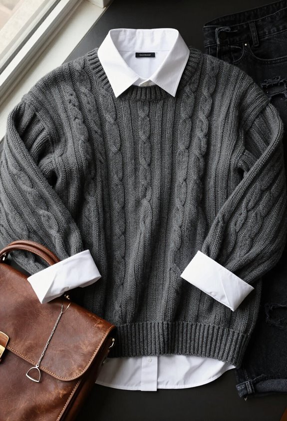 intentional chunky knit styling