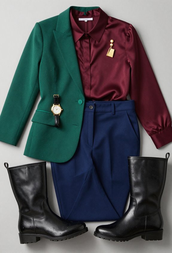 jewel tones and waterproof boots