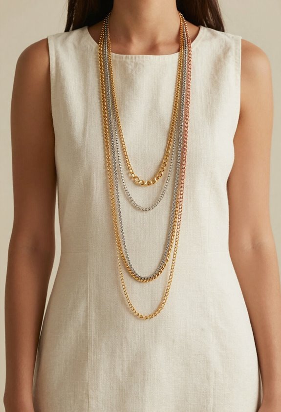 layered necklaces enhance elegance