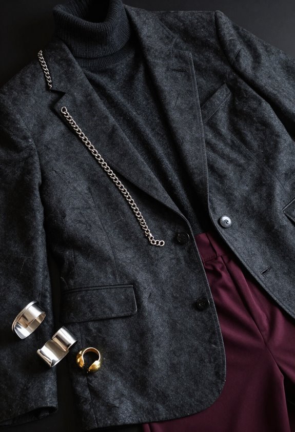 metallic accents enhance grunge