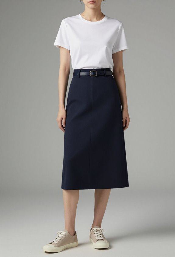 midi skirt fitted tee