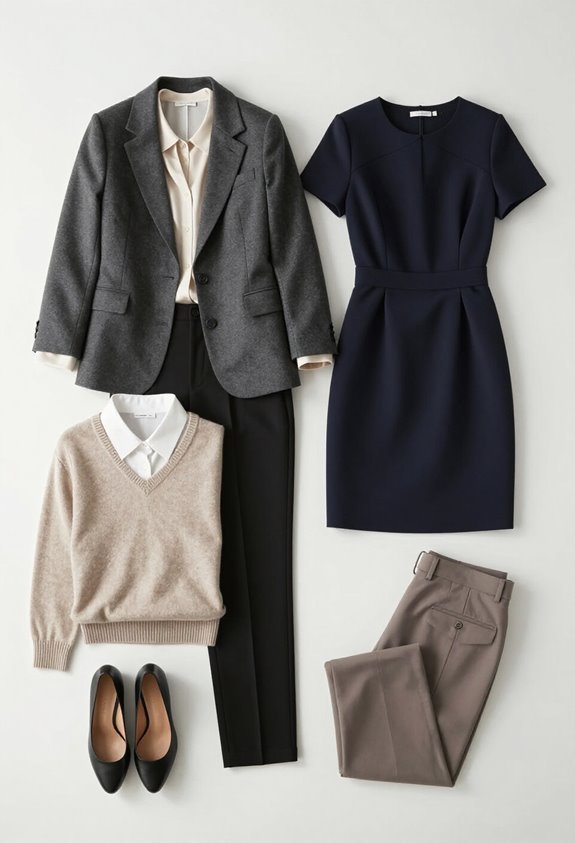 monochromatic office style elegance