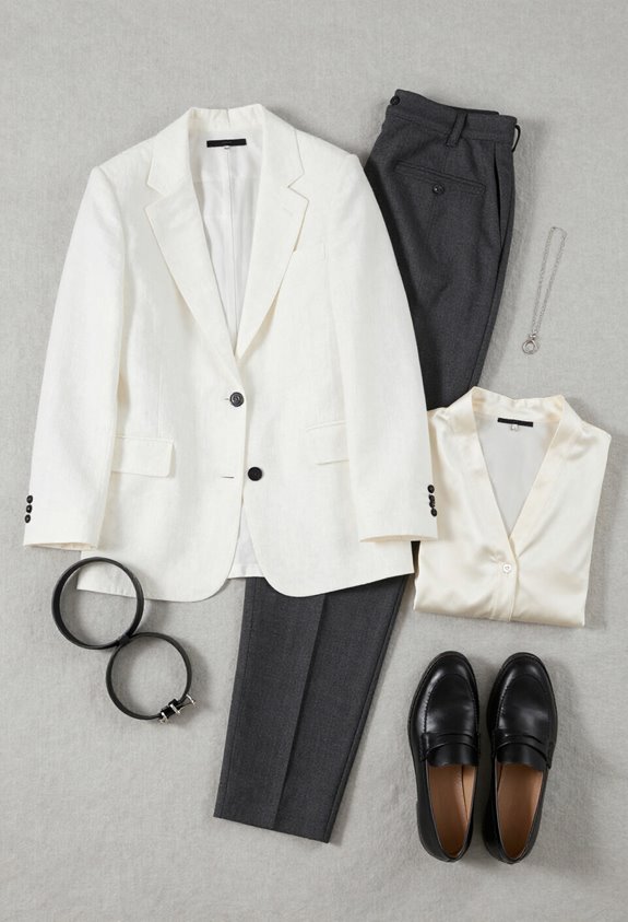 monochrome wardrobe for professionalism