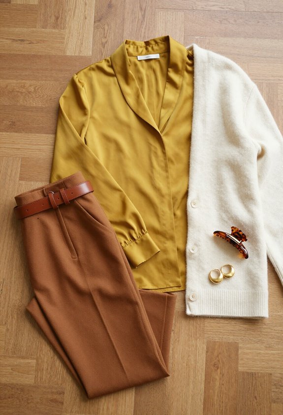 mustard elegance with neutrals