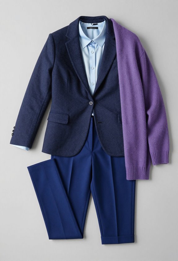 navy monochrome textured layering