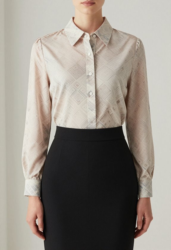 neutral patterned professional blouses