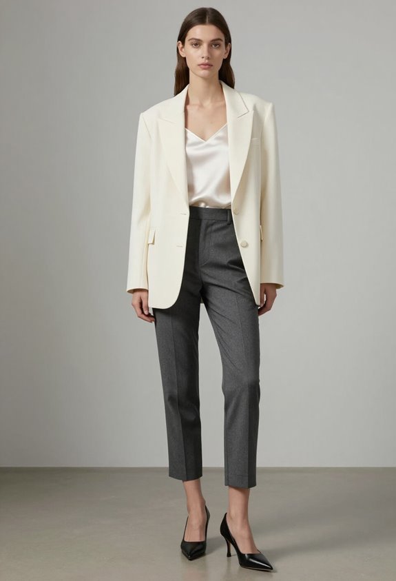 oversized blazer cropped trousers