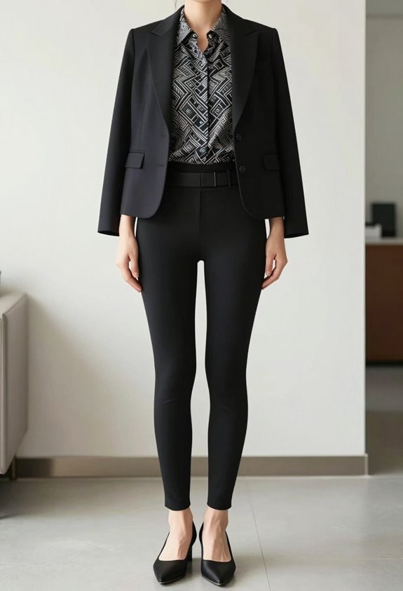 patterned blouses tailored leggings