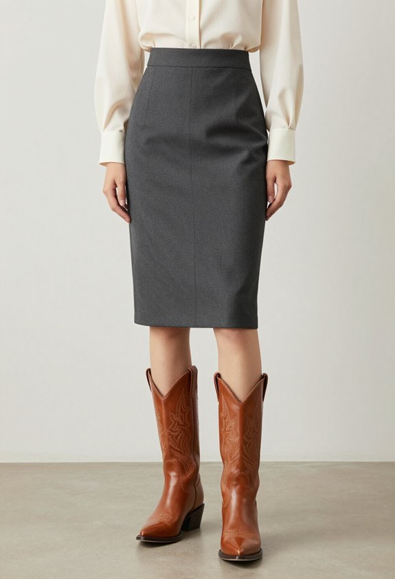pencil skirts and cowboy boots