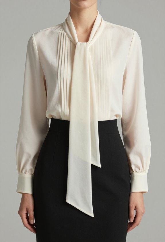 pleated blouse enhances sophistication