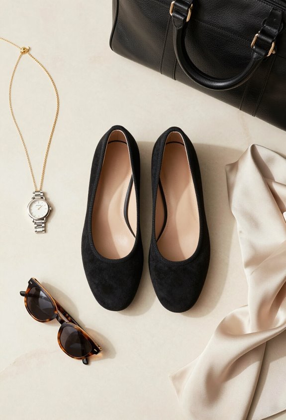 polished accessories for black flats