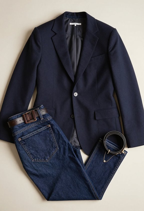 polished dark denim outfit