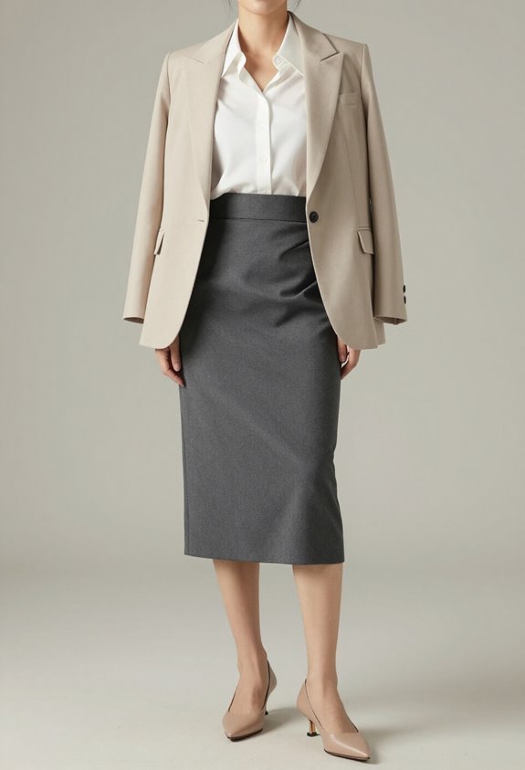 polished midi skirt options