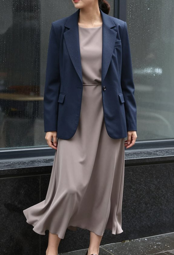 polished practical rainy outfit