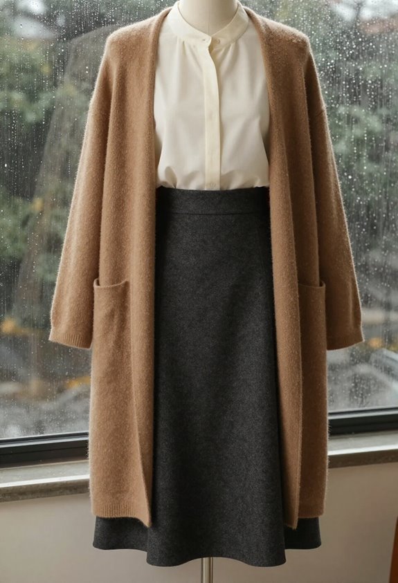 polished rainy day outfit