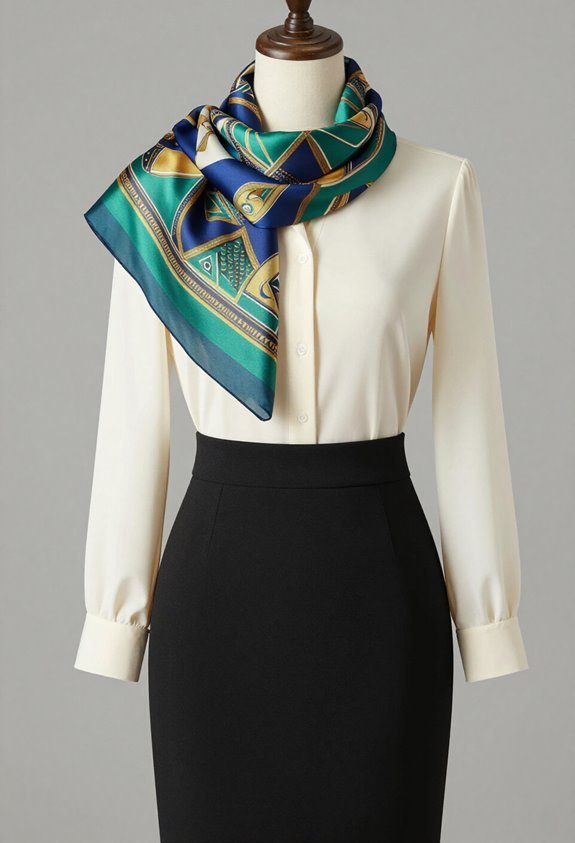 polished scarf blouse combination