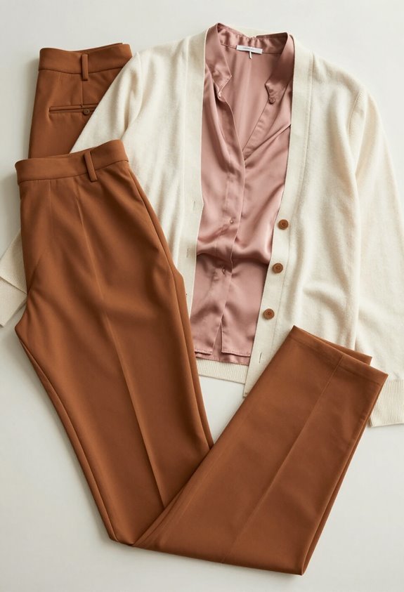 romantic caramel brown ensemble