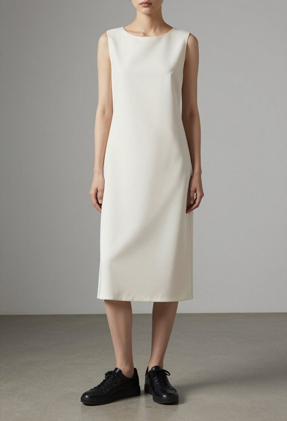 shift dress with sneakers