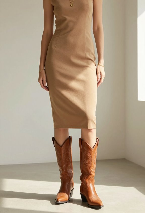 shift dresses with cowboy boots