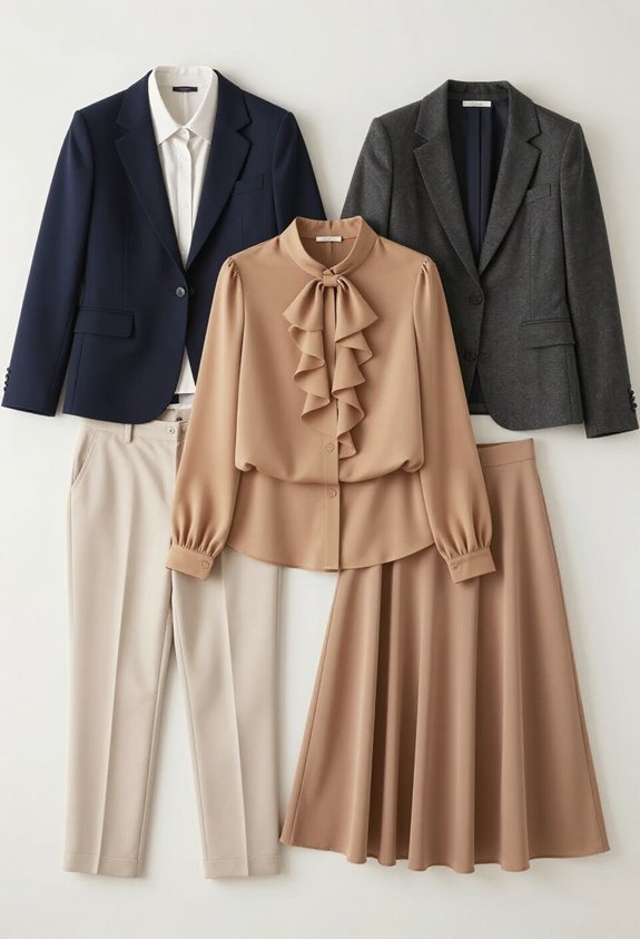 sophisticated blouse and blazer