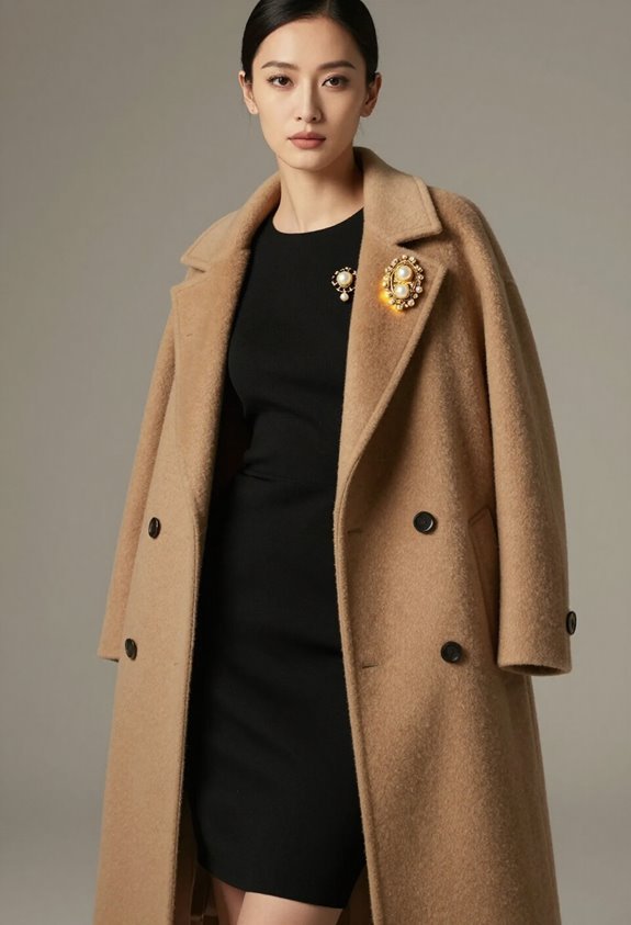 sophisticated camel coat styling