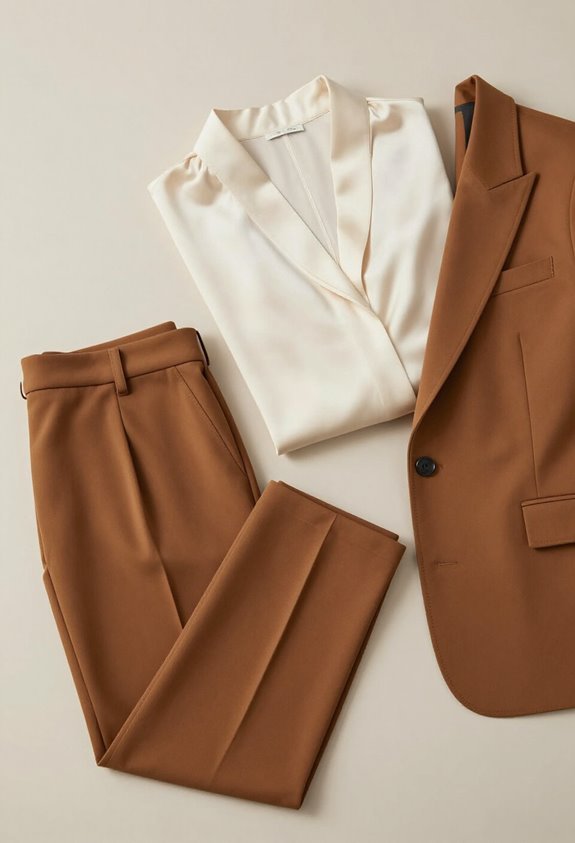 sophisticated caramel ivory ensemble