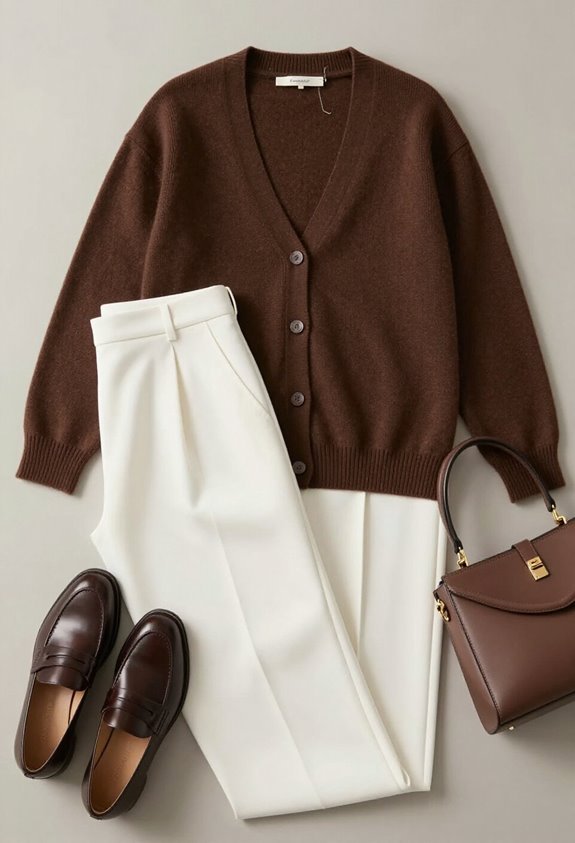sophisticated color contrast outfit