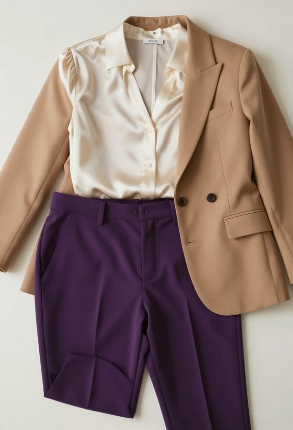 sophisticated eggplant office ensemble