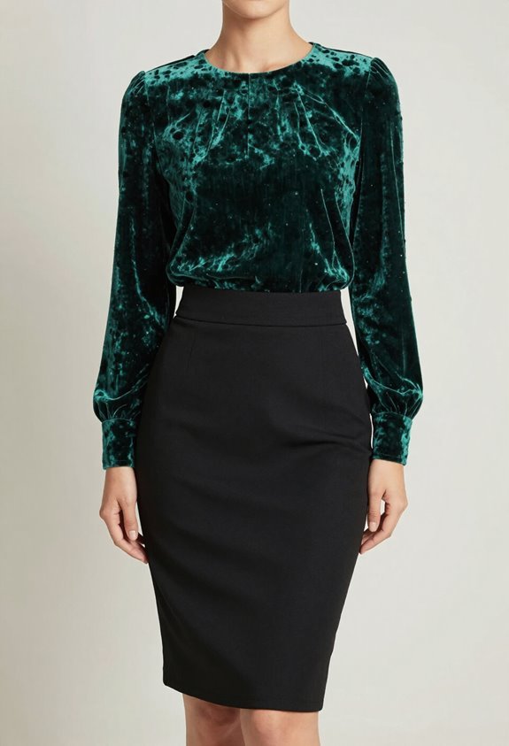 sophisticated jewel tone velvet blouse