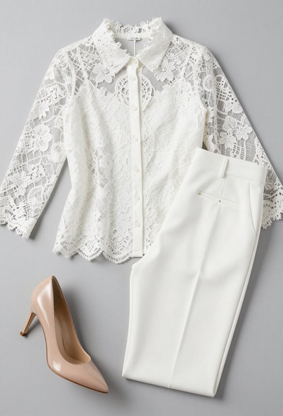 sophisticated lace office ensemble