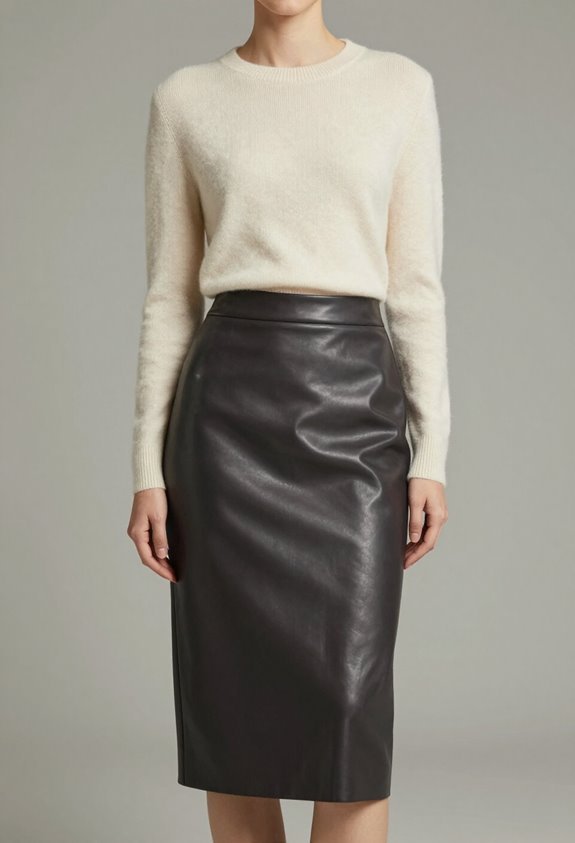 sophisticated leather cashmere ensemble