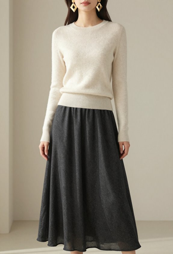 sophisticated maxi skirt outfit