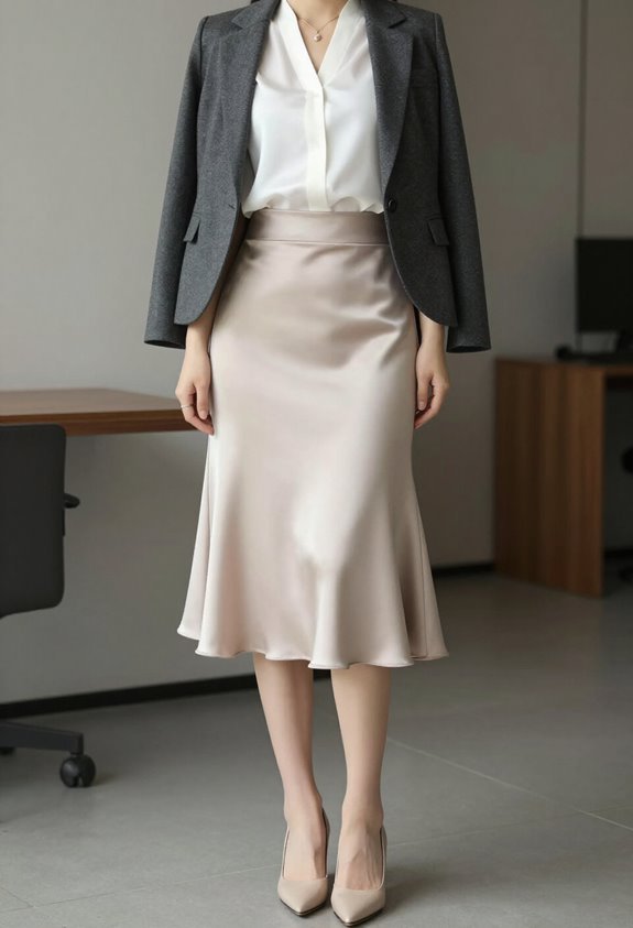 sophisticated midi satin elegance