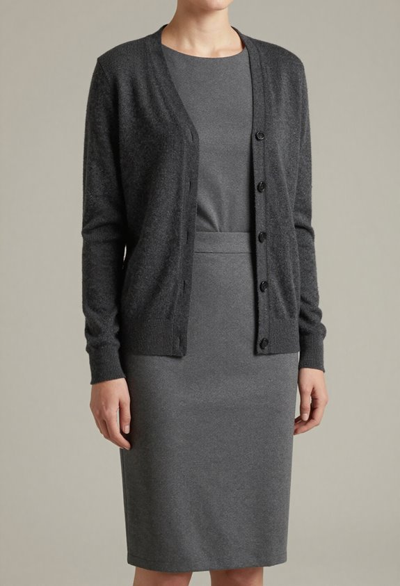 sophisticated monochromatic outfit layering