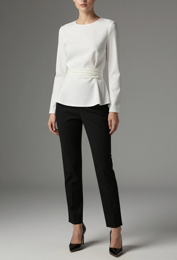 sophisticated peplum professional ensemble
