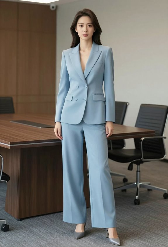 sophisticated powder blue suit
