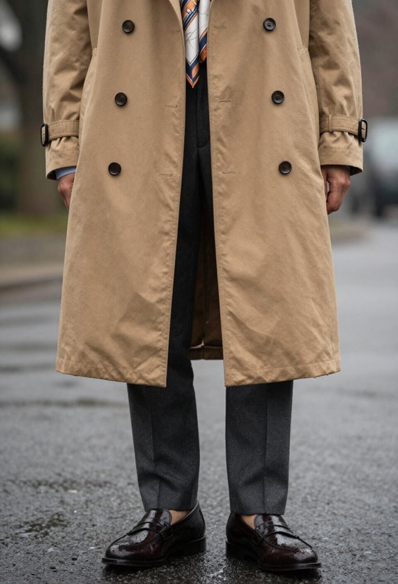 sophisticated rainy day attire