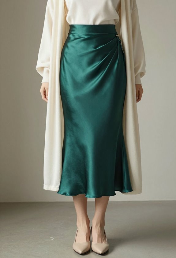sophisticated satin cardigan layering