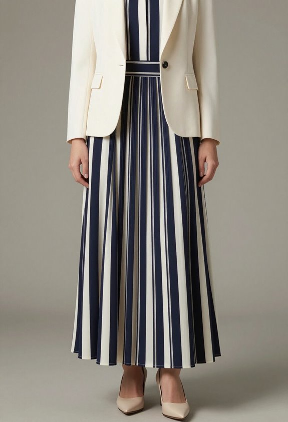 sophisticated striped skirt ensemble