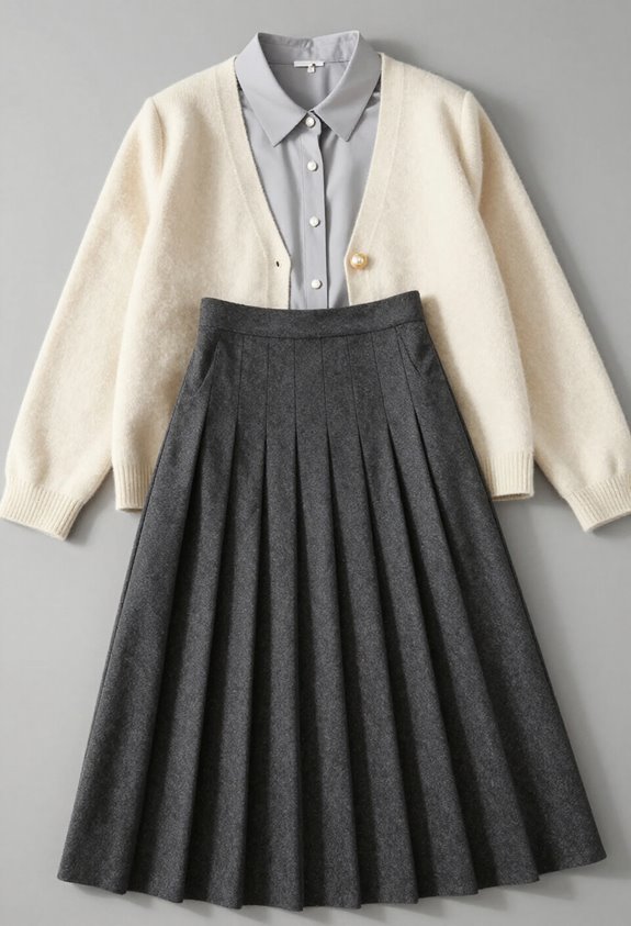 structured winter office layering