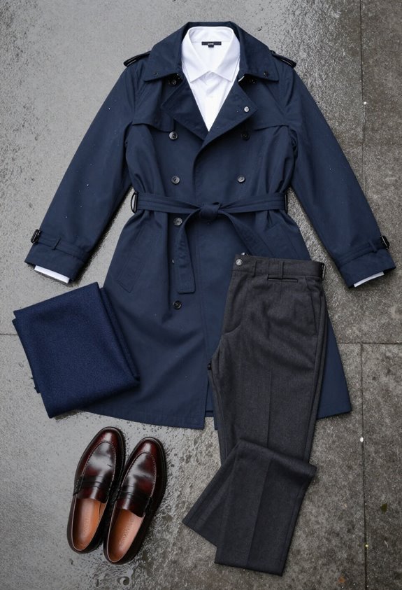 stylish raincoat for professionals